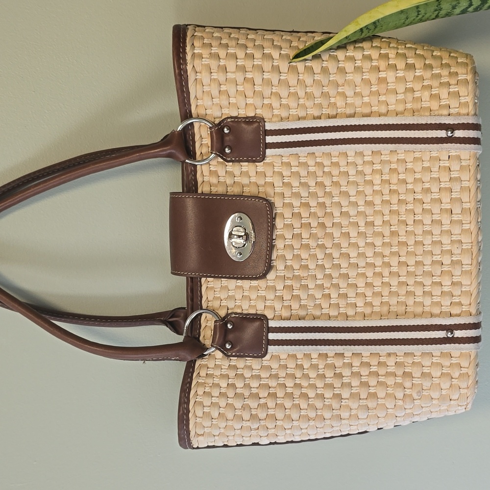 Chaps Straw Shoulder Bag 11x8
